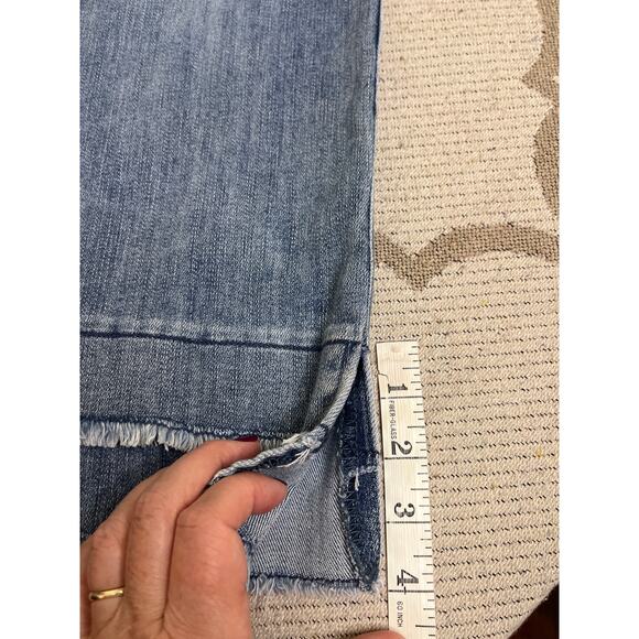 DEMOCRACY Ab solution Kick Flare Double Layer Fray Hem Crop Jeans, size 10 - Picture 9 of 15